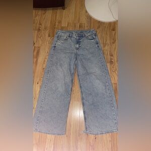American Eagle Outfitters Light Blue Relaxed Women high rise baggy wide legJeans